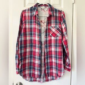 Tribal Jeans Women’s Floral Plaid Button Up